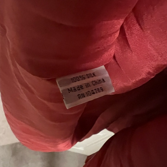 Antonio Gual Cocktail Dress; midi, deep-v, drop-back halter dress 100% Silk - Picture 6 of 6